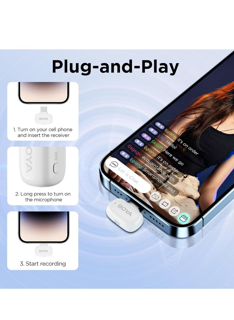 BOYA Mini-13 Wireless Microphone for iPhone/Android/PC/Tablets with USB C/Lightning Plug, MFi Certified, Noise Reduction, AI Voice Changer, 30H Battery Life with Charging Case for Video Recording Podcast  - Image 5