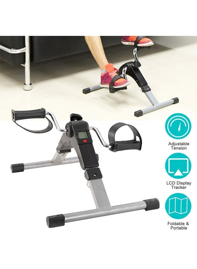 Folding Mini LCD Exercise Bike Portable Arm Leg Resistance Cycle Pedal Exerciser - Image 1