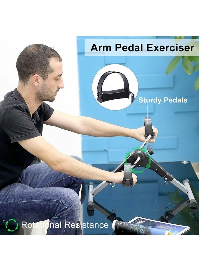 Folding Mini LCD Exercise Bike Portable Arm Leg Resistance Cycle Pedal Exerciser - Image 2
