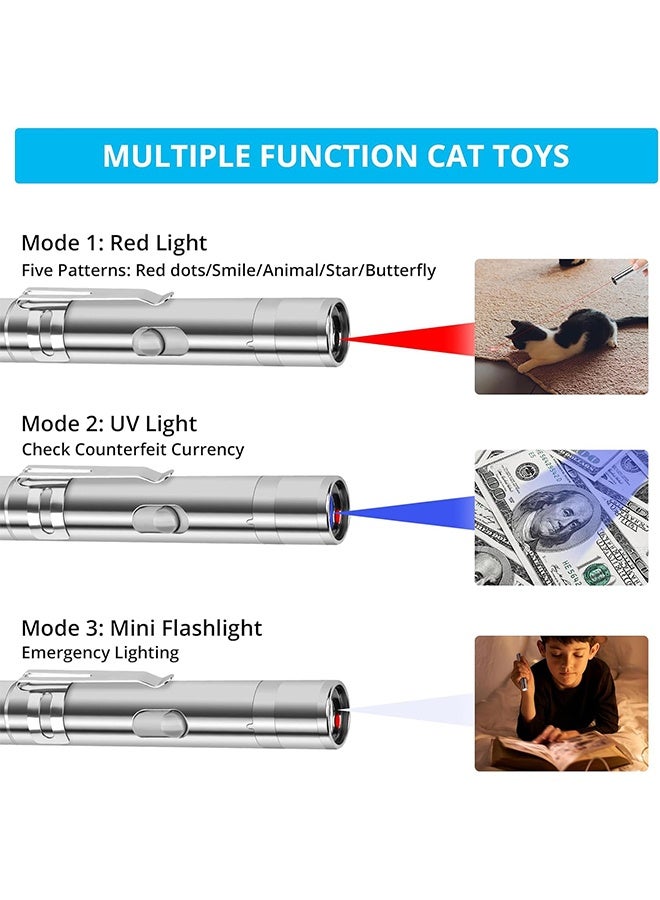 Cat Laser Pointer Toys Rechargeable 2 Color Lights 5 Patterns 7 in 1 Function Red Pointer Interactive Cat Toy Cats Dogs Interactive Pet Toys for Playing Exercise Chaser Toys Cat Lovers Gift - Image 4