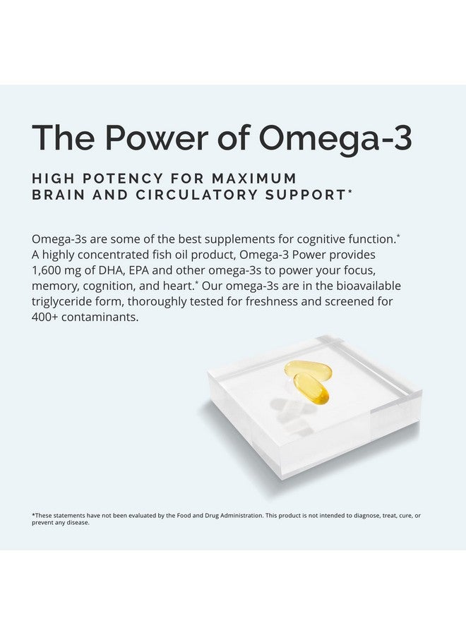 BRAINMD Dr Amen Omega-3 Power - 60 Capsules - Joint & Immune Support Supplement - Contains DHA & EPA - Gluten Free - 30 Servings - Image 3