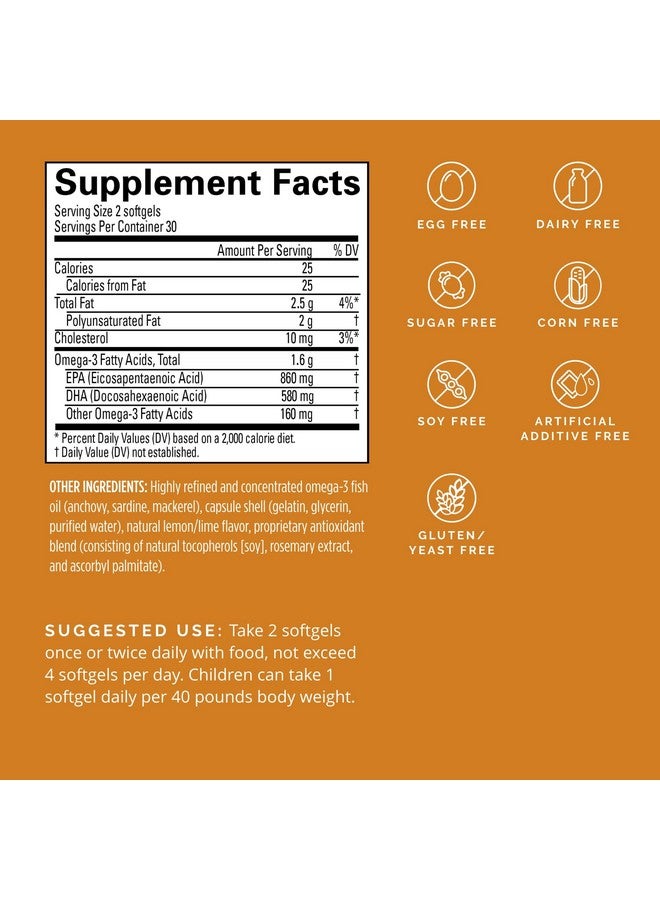 BRAINMD Dr Amen Omega-3 Power - 60 Capsules - Joint & Immune Support Supplement - Contains DHA & EPA - Gluten Free - 30 Servings - Image 2