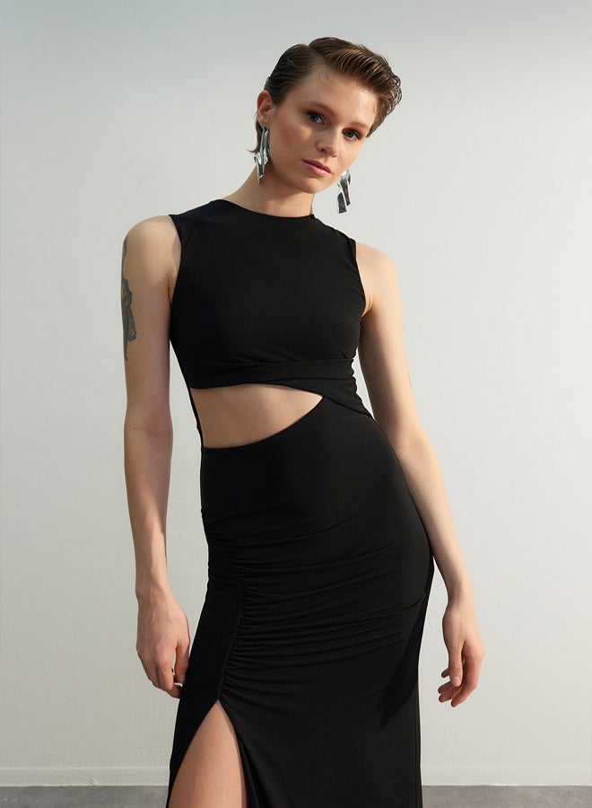 trendyol Black Detailed Evening Dress TPRSS23AE00162  - Image 3