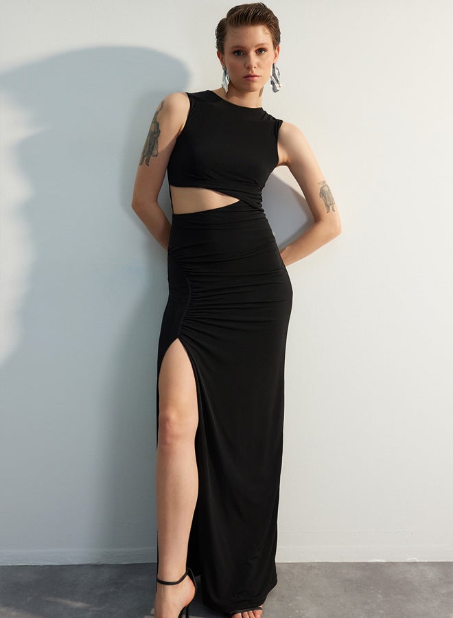 trendyol Black Detailed Evening Dress TPRSS23AE00162  - Image 2
