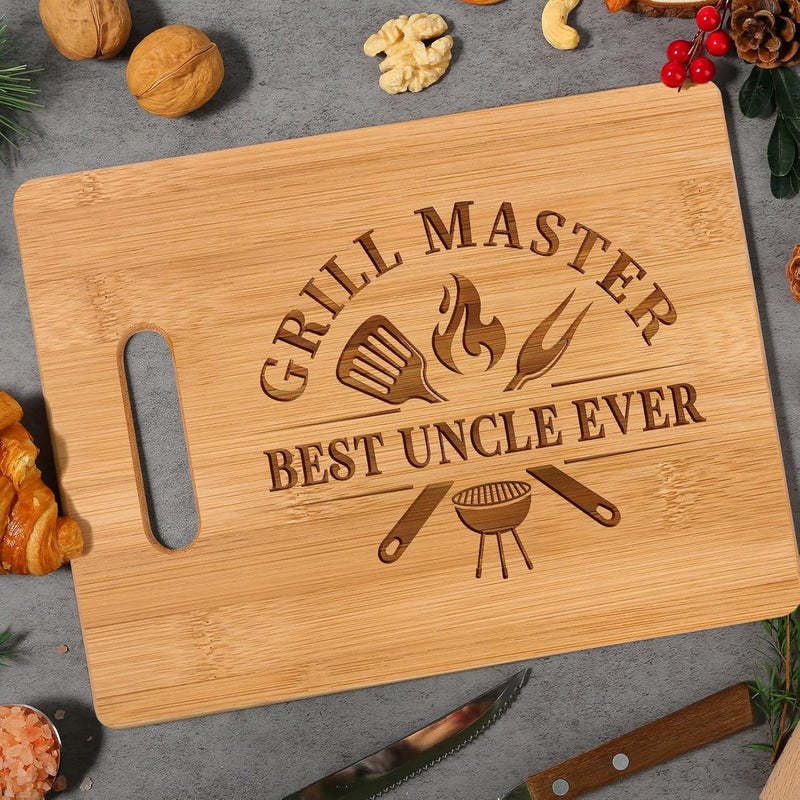 Gleevera Gifts for Uncle Engraved Cutting board - Image 3