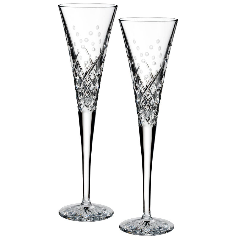 Waterford Waterford Wishes Happy Celebrations Toasting Flute Pair 2 Count Pack of 1 Clear 