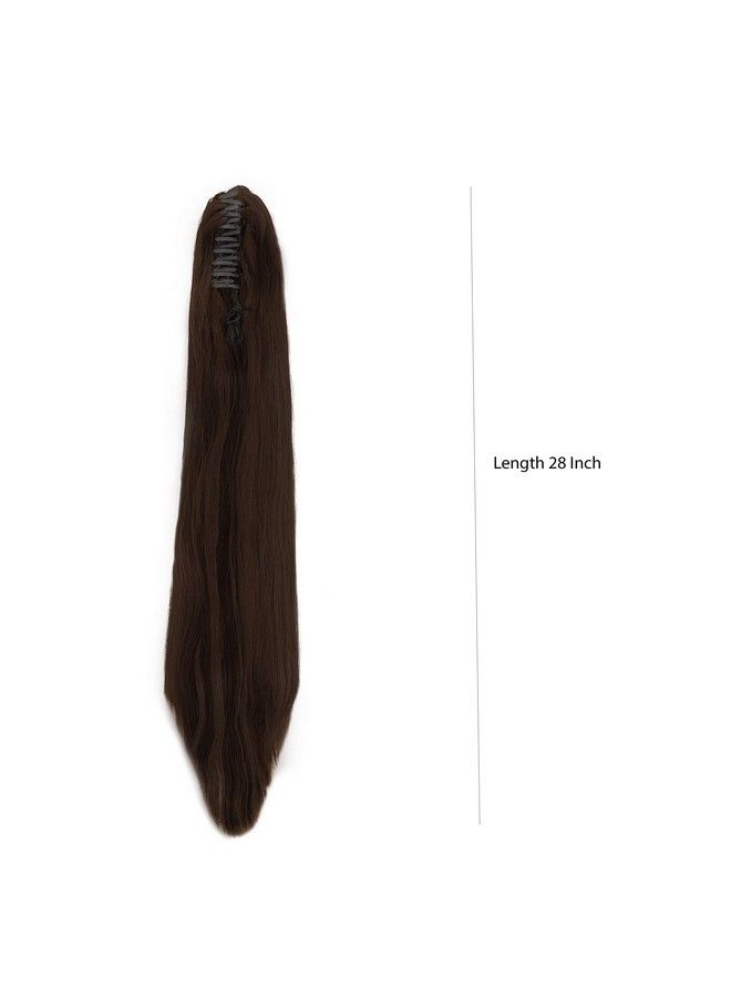 Rapidsflow Straight Clutcher Hair Extensions Ponytail For Women And Girlls (Dark Brown) - Image 3