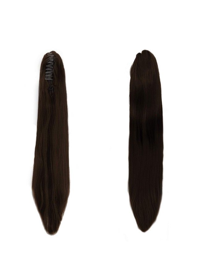 Rapidsflow Straight Clutcher Hair Extensions Ponytail For Women And Girlls (Dark Brown) - Image 5