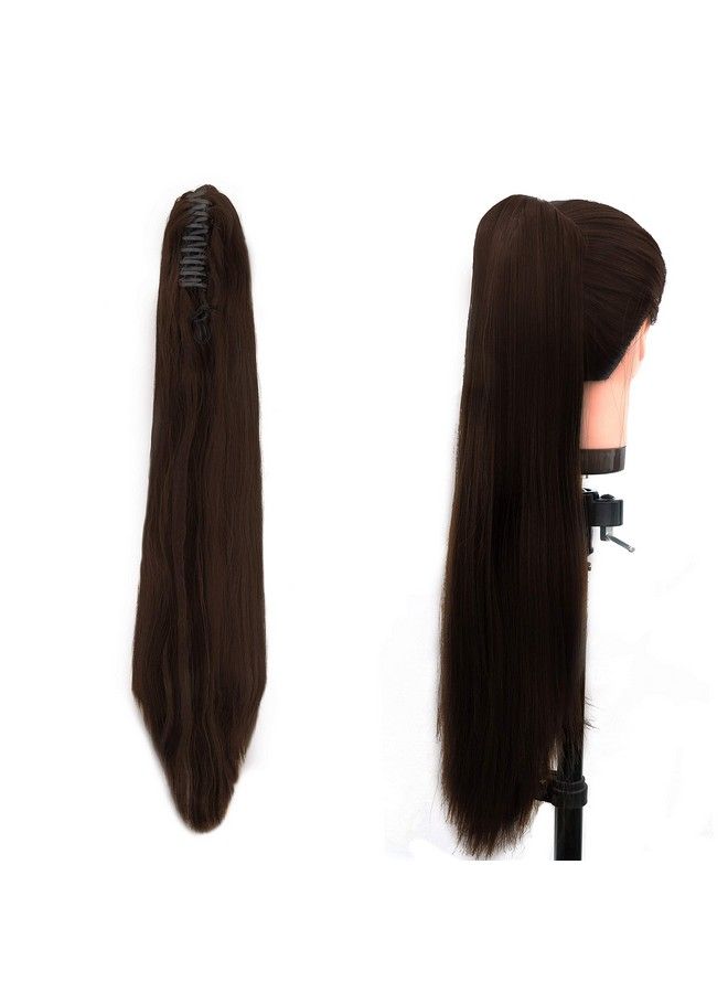 Rapidsflow Straight Clutcher Hair Extensions Ponytail For Women And Girlls (Dark Brown) - Image 1