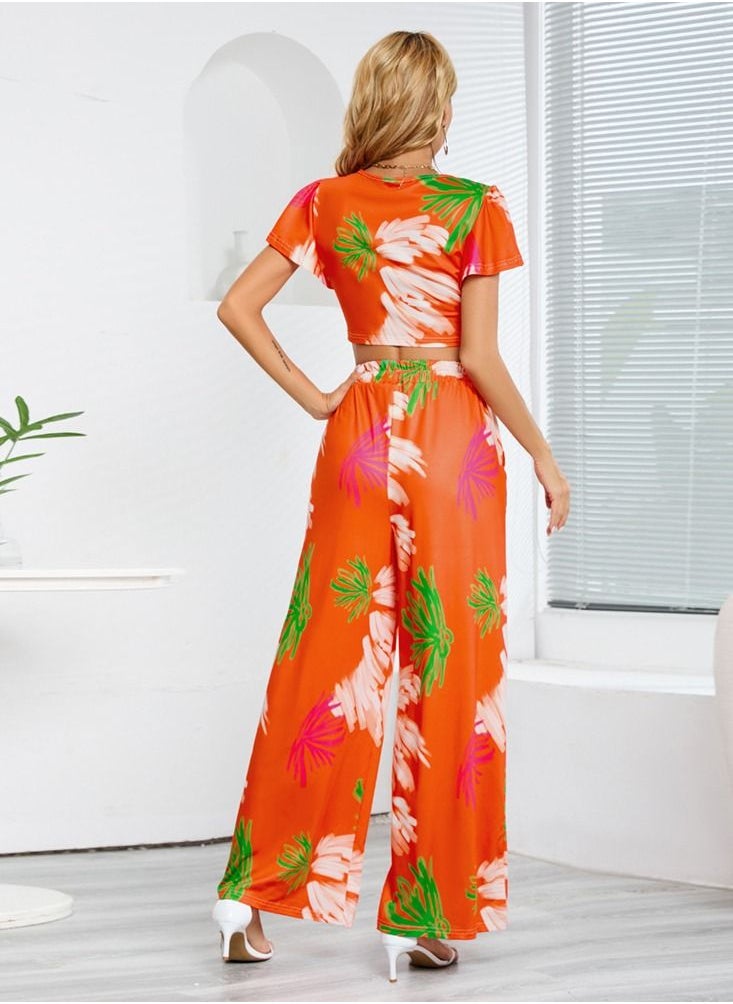 Loquat Summer's New Wide Leg Slimming Casual Temperament Pants Two-piece Suit  - Image 3