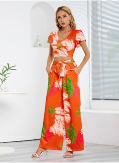 Loquat Summer's New Wide Leg Slimming Casual Temperament Pants Two-piece Suit  - Image 2
