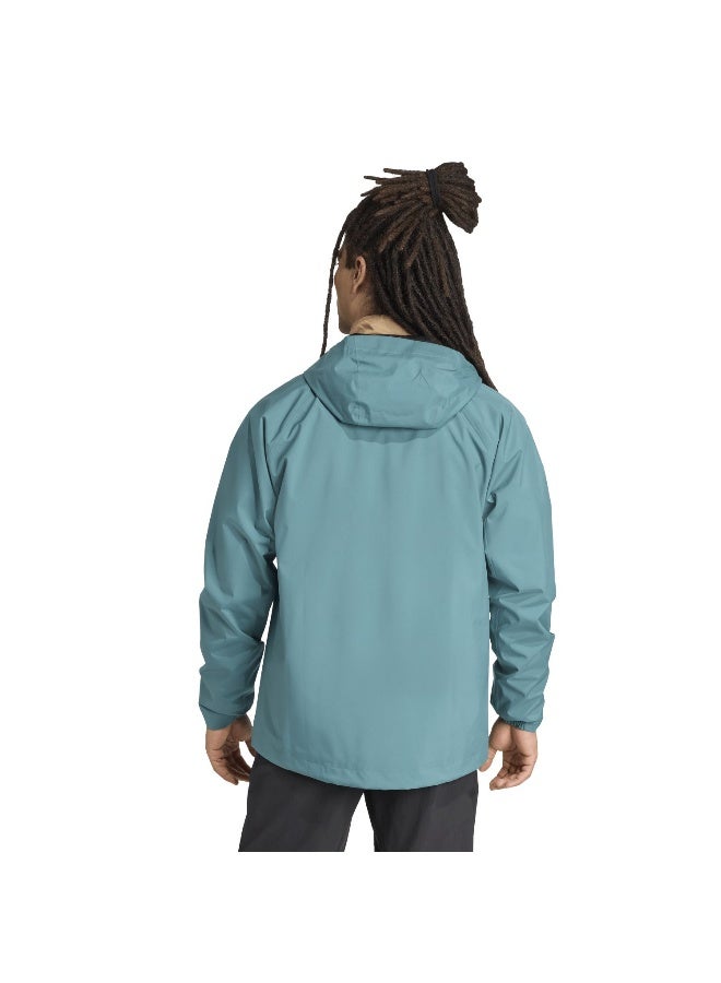 Adidas Multi 2L Rain J Green Hiking Jackets For Men XS  - Image 3