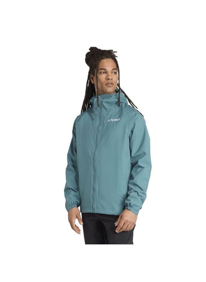 Adidas Multi 2L Rain J Green Hiking Jackets For Men XS  - Image 2
