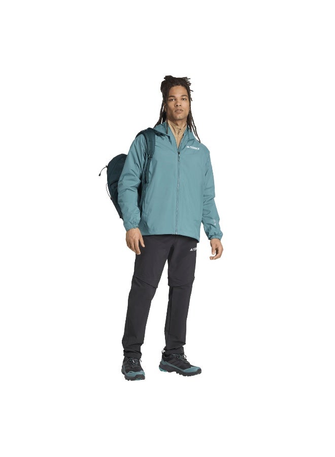 Adidas Multi 2L Rain J Green Hiking Jackets For Men XS  - Image 5