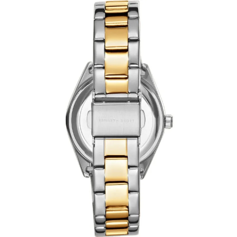 KENNETH SCOTT Kenneth Scott K24509-TBTW Women's Analog Display Watch & Stainless Steel Strap Silver
