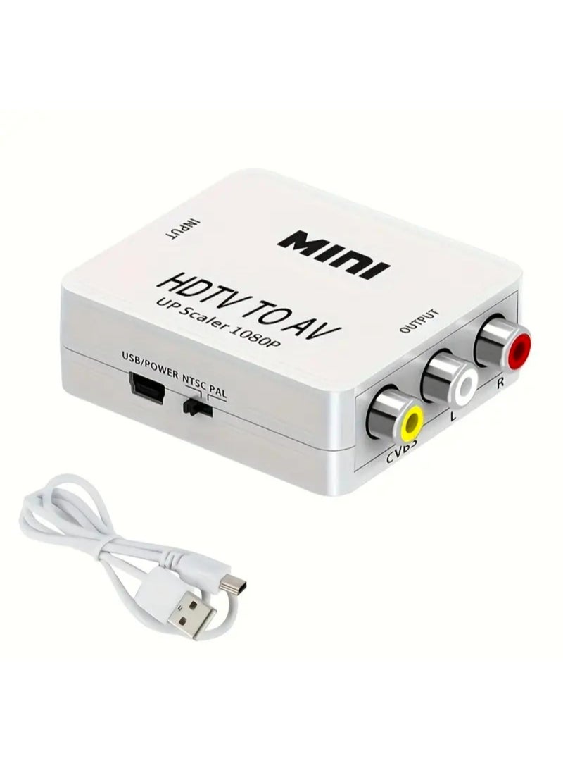 ميني محول HDMI صغير إلى RCA، محول HDTV إلى AV بدقة 1080P مع منفذ USB للطاقة - Image 5