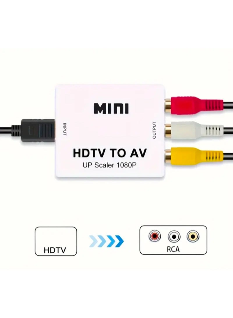 ميني محول HDMI صغير إلى RCA، محول HDTV إلى AV بدقة 1080P مع منفذ USB للطاقة - Image 1