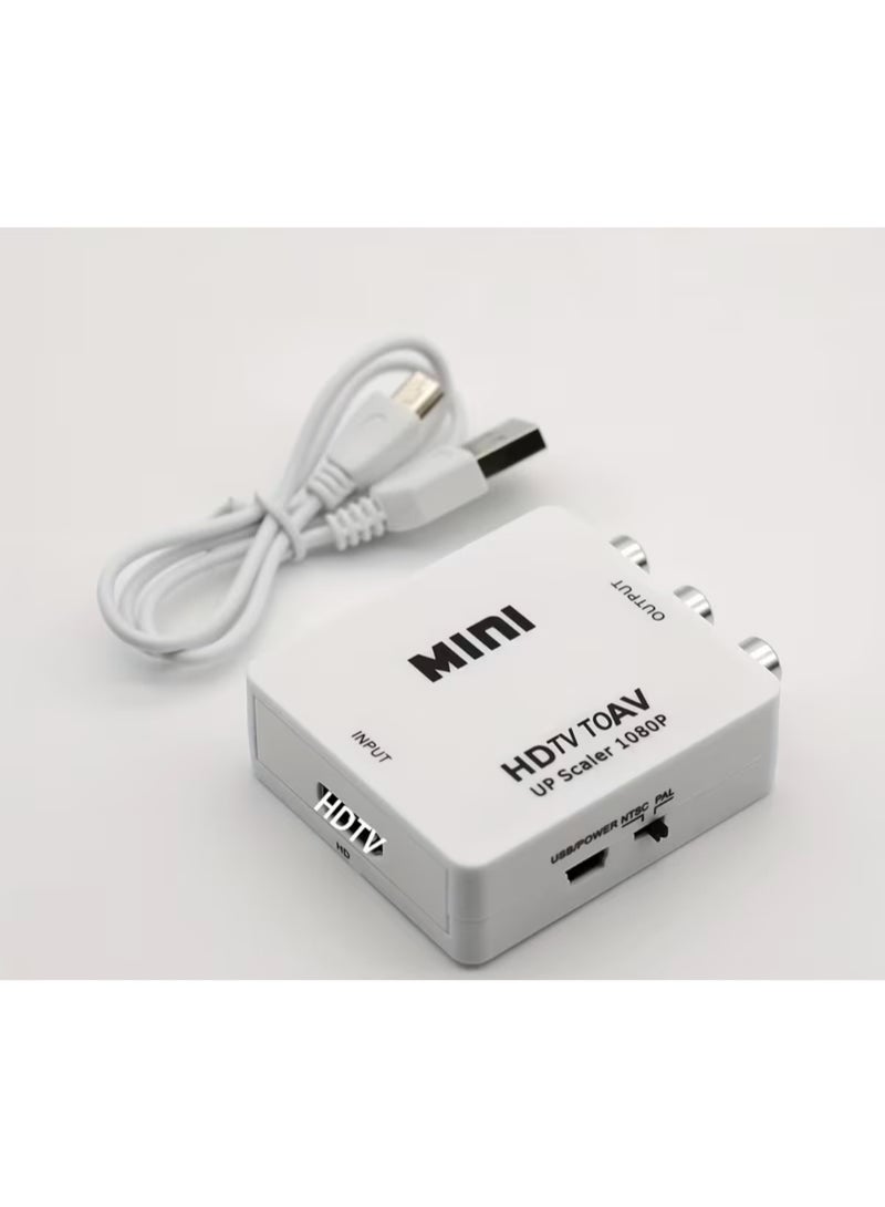 ميني محول HDMI صغير إلى RCA، محول HDTV إلى AV بدقة 1080P مع منفذ USB للطاقة - Image 4