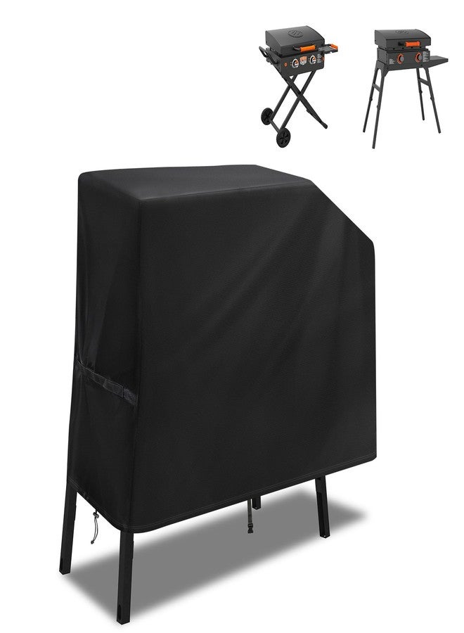 bruwaa Griddle Grill Cover for Blackstone 22 inch and 17 inch with Hood and Stand, 600D Heavy Duty Waterproof UV Resistant Rip-Proof Material Griddle Cover - Black(Cover Only) - Image 1