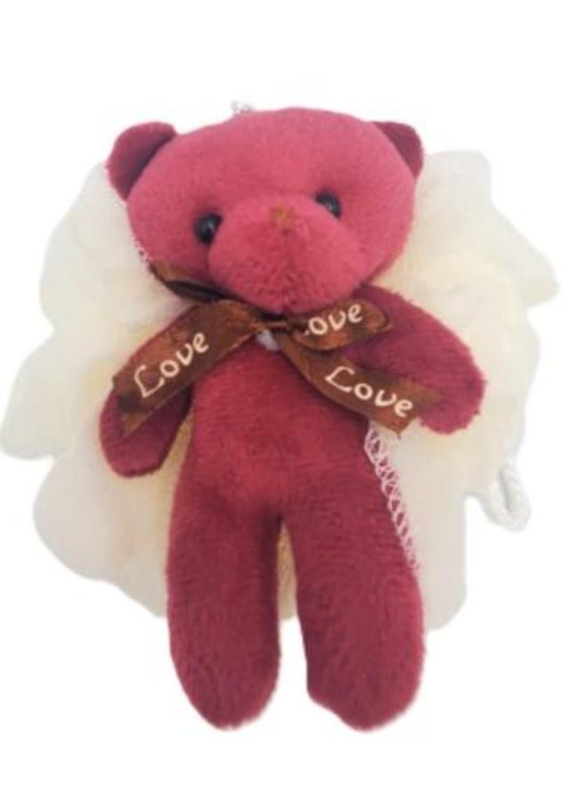 Spherical Bath Loofah with Teddy Bear Charm, Assorted Colors