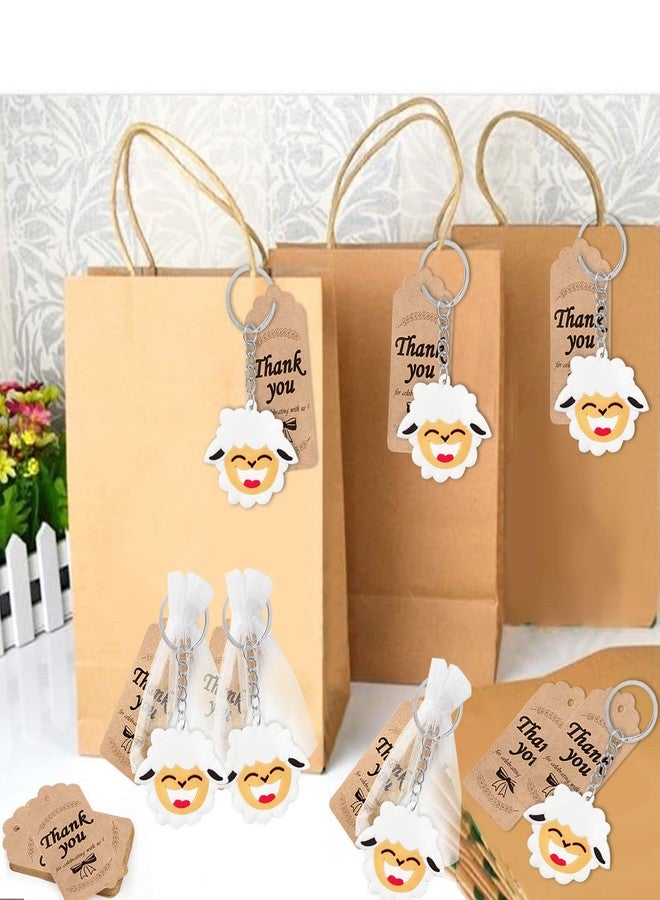 CiciBear 60 Pack Farm Animal Party Decorations for Guests, 20 Sheep Keychains, 20 Tags and 20 Gift Bags for Baby Shower, Kids Birthday Party Favor, School Carnival Rewards - Image 4