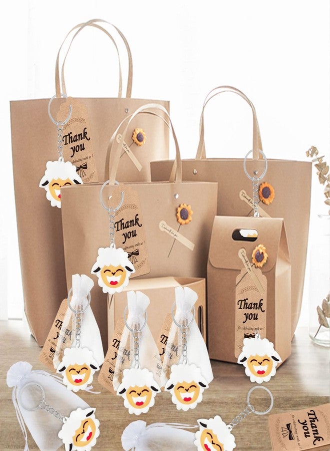 CiciBear 60 Pack Farm Animal Party Decorations for Guests, 20 Sheep Keychains, 20 Tags and 20 Gift Bags for Baby Shower, Kids Birthday Party Favor, School Carnival Rewards - Image 2