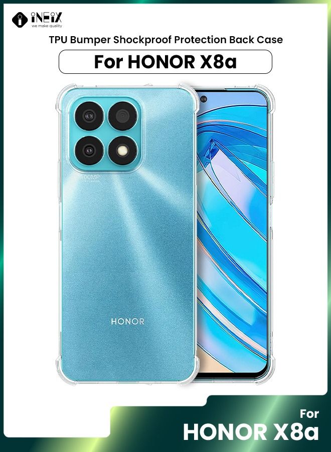 إينيكس جراب نحيف للغاية مصنوع من مادة تي بي يو مع 4 زوايا ممتصة للصدمات ومضاد للخدش والسقوط لهاتف هونر‎‎ ‎X8‎a-شفاف - Image 1