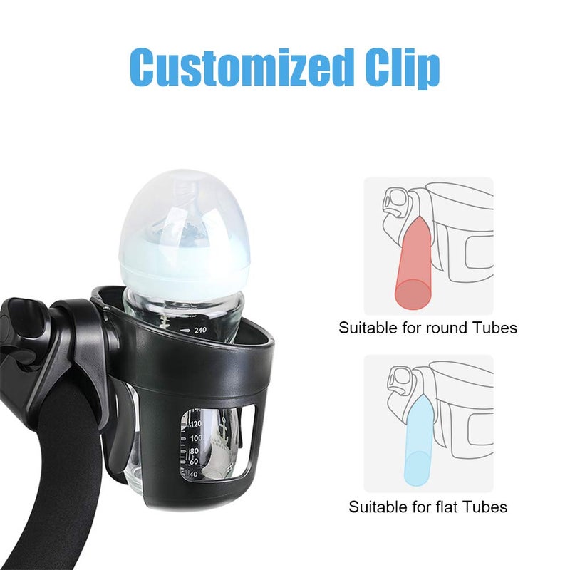 Emoly Upgraded Baby Cup Holder, Universal Stroller Cup Holder Bottle Holder Large Caliber Designed 360 Degrees Rotation Fit for Baby Stroller, Bicycle, Wheelchair, Walker, Trolleys - Image 2