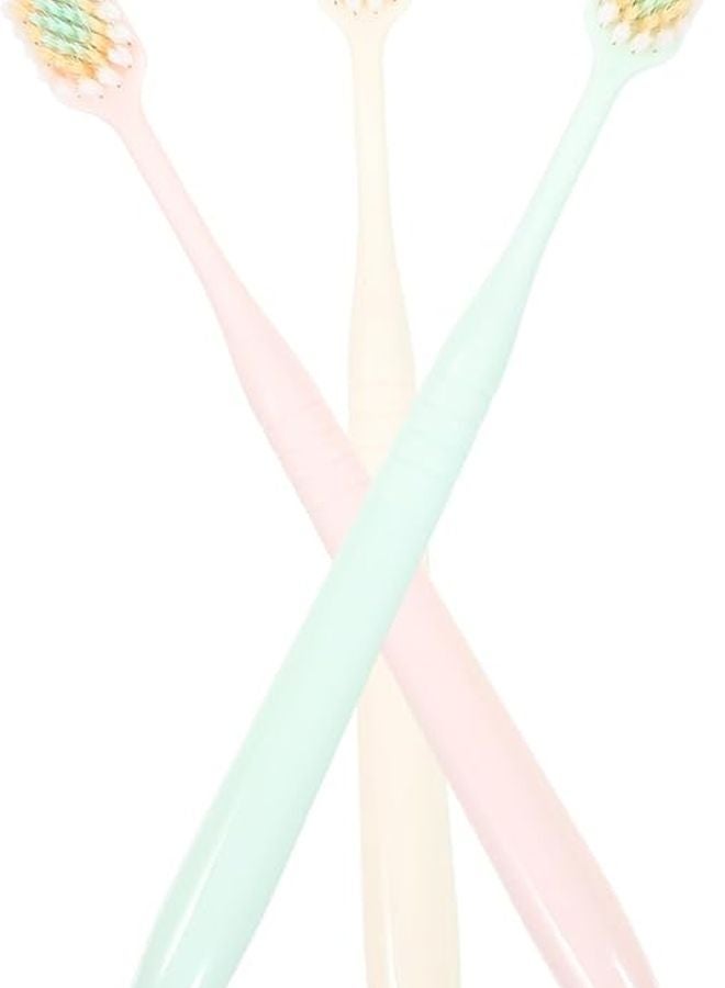 3pcs Soft Bristle Toothbrush for Adults Gentle Wide Thin Brush Oral Care - Image 2