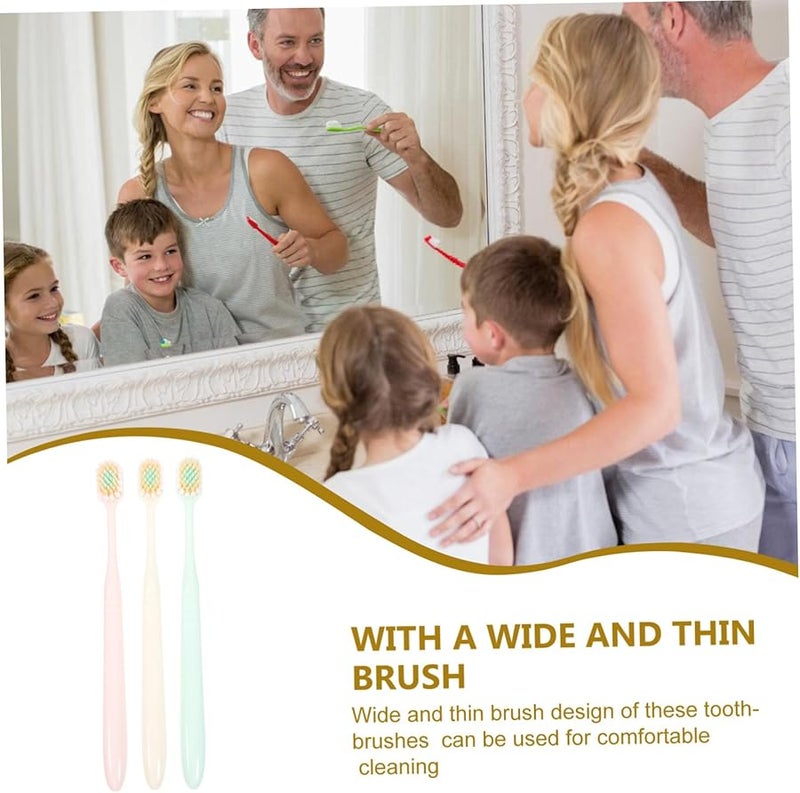 3pcs Soft Bristle Toothbrush for Adults Gentle Wide Thin Brush Oral Care - Image 5