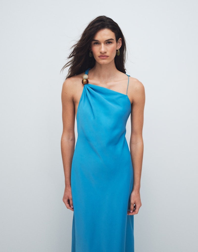 TOPSHOP Beaded Neck  Woven Dress - Image 3