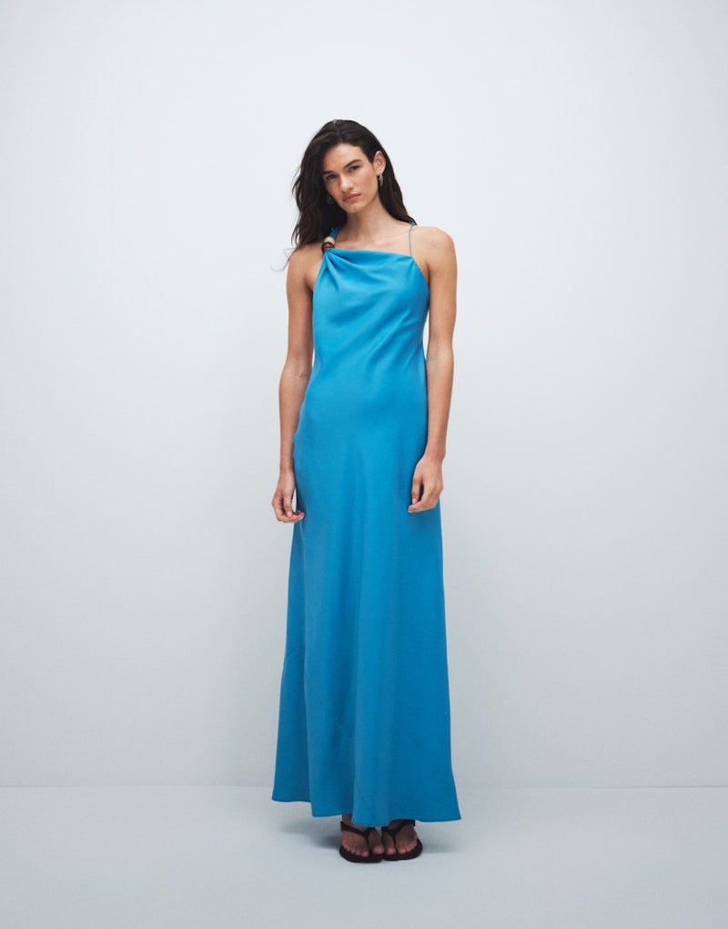 TOPSHOP Beaded Neck  Woven Dress - Image 1