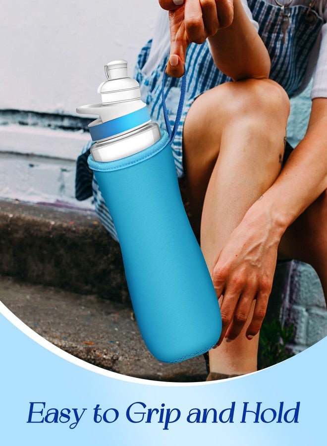 Toykee Water Bottle Sleeve for Cirkul 22 oz - 2 Pack Blue Black Bottle Cover Holder Carrier with Handle Strap - Image 3