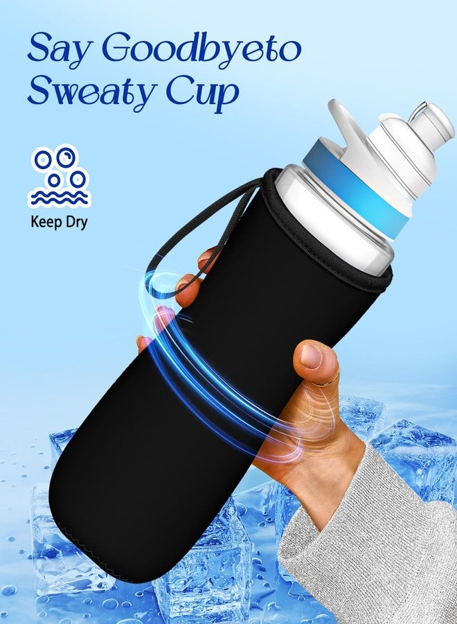 Toykee Water Bottle Sleeve for Cirkul 22 oz - 2 Pack Blue Black Bottle Cover Holder Carrier with Handle Strap - Image 4