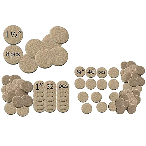 Volo 80 Pieces Self-Sticking Felt Pads – Non-Skid Furniture Floor Protectors, Noise Reduction Bumpers, Anti-Scratch Cushion Pads for Chairs, Tables & Home Furniture (Beige) - Image 1