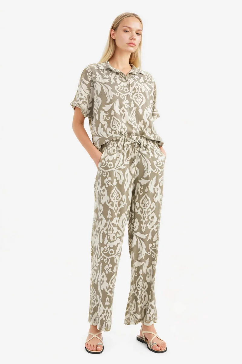 ديفاكتو Wide Leg Wide Leg Viscose Trousers
