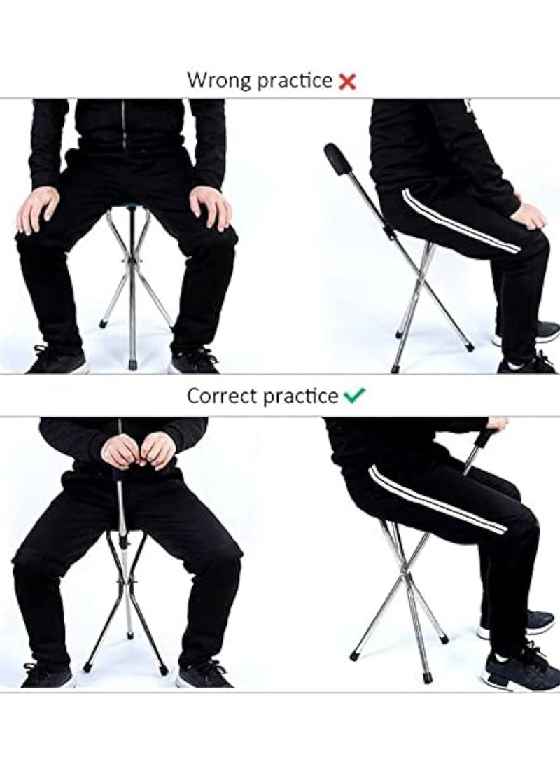 Earss Walking Stick with Foldable Seat for Elderly – 3-Legged Foldable Stool Walker, Lightweight Aluminum Alloy Walking Aid & Portable Chair for Seniors - Image 4