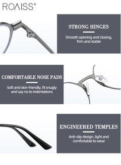 roaiss 3-in-1 Magnetic Polarized Clip-On Sunglasses Set, Blue Light Blocking Glasses with Magnetic Polarized Lens and Magnetic Night Vision Lens, Versatile Eyewear for Day and Night Use for Men and Women  - Image 4