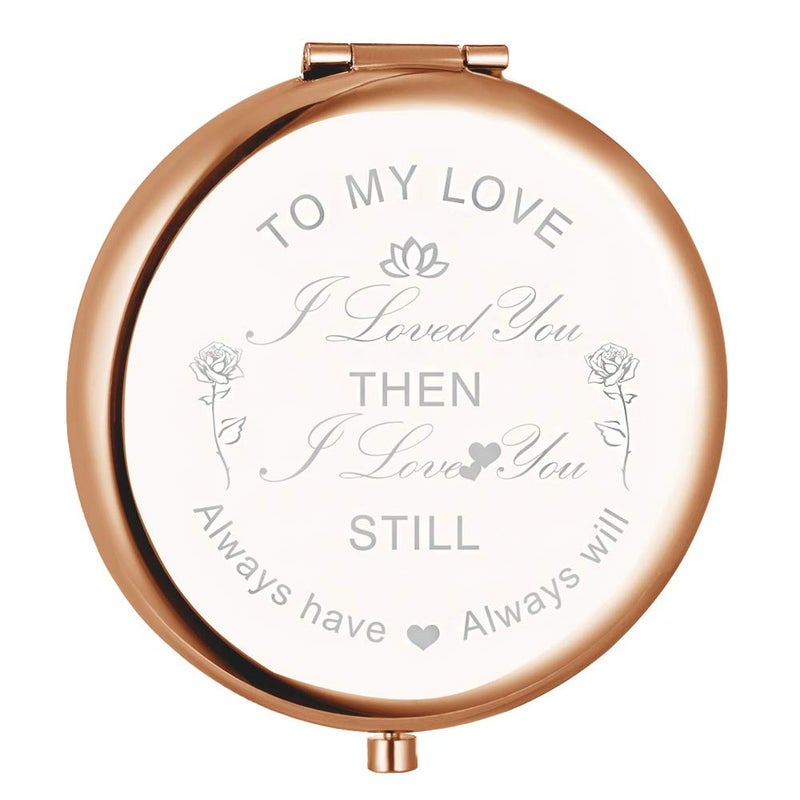sedmart sedmart Wife Gifts from Husbandto My Love Engraved Compact Makeup MirrorChristmas Birthday for WomenWife Birthday Gifts 