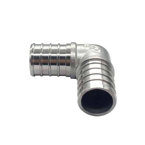 Fitvell 34 Inch PEX 90 Degree Elbow Stainless Steel Barb Crimp Pipe Fitting for PEX Pipe Pack of 3 - Image 3