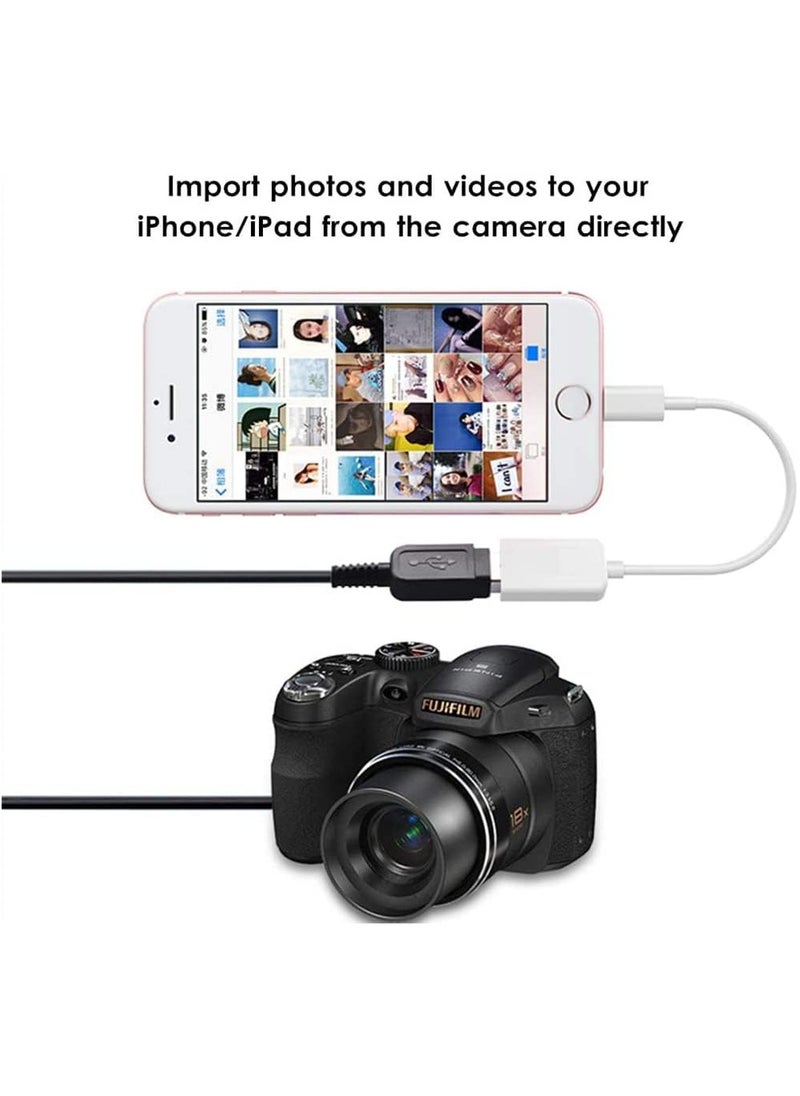 KASTWAVE - for iPhone & iPad Lightning to USB Camera Adapter - Azonee Connect Cameras, Card Readers, USB Drives, MIDI Keyboards - Compatible with Various iPhone & iPad Models - OTG Cable Adapter - Image 1