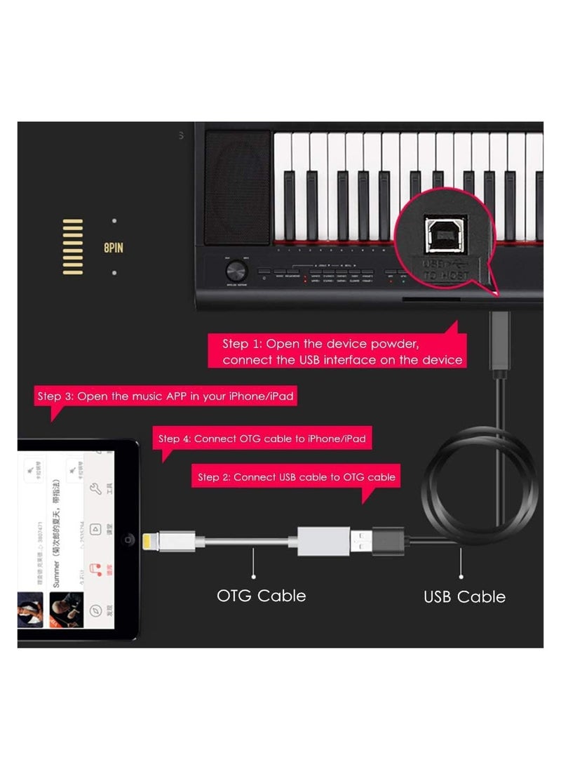 KASTWAVE - for iPhone & iPad Lightning to USB Camera Adapter - Azonee Connect Cameras, Card Readers, USB Drives, MIDI Keyboards - Compatible with Various iPhone & iPad Models - OTG Cable Adapter - Image 1