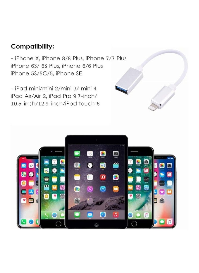 KASTWAVE - for iPhone & iPad Lightning to USB Camera Adapter - Azonee Connect Cameras, Card Readers, USB Drives, MIDI Keyboards - Compatible with Various iPhone & iPad Models - OTG Cable Adapter - Image 1