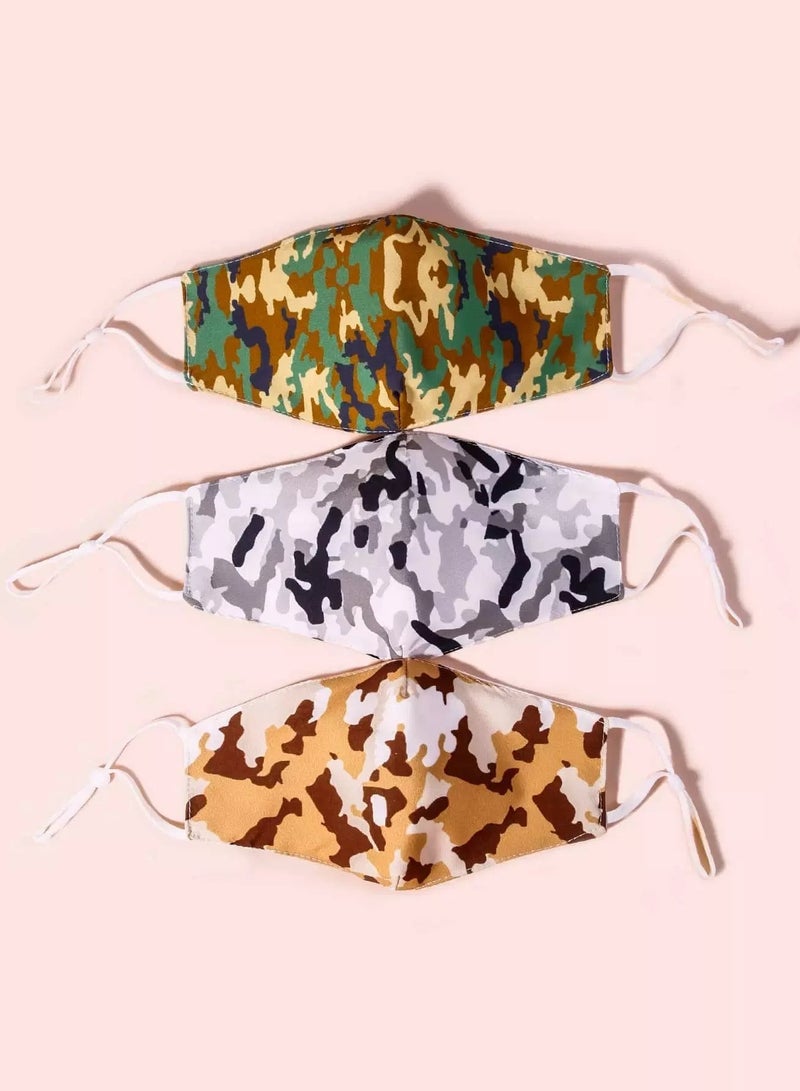 3pcs Camo Pattern Face Covering  - Image 1