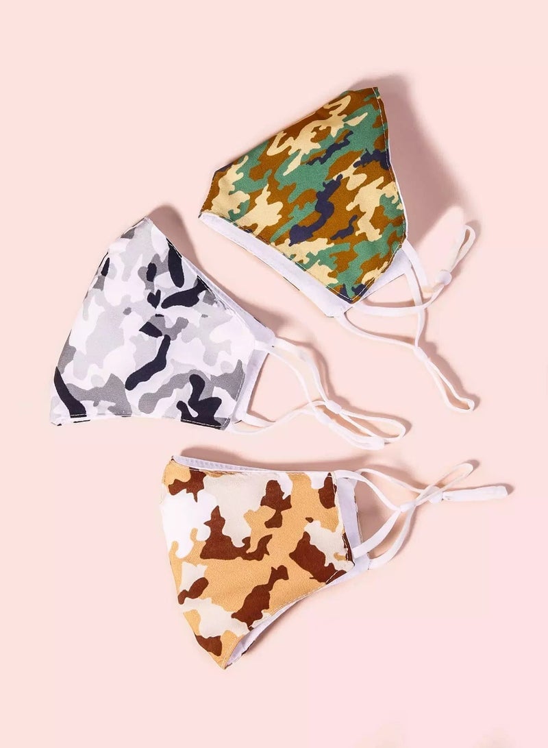 3pcs Camo Pattern Face Covering  - Image 2