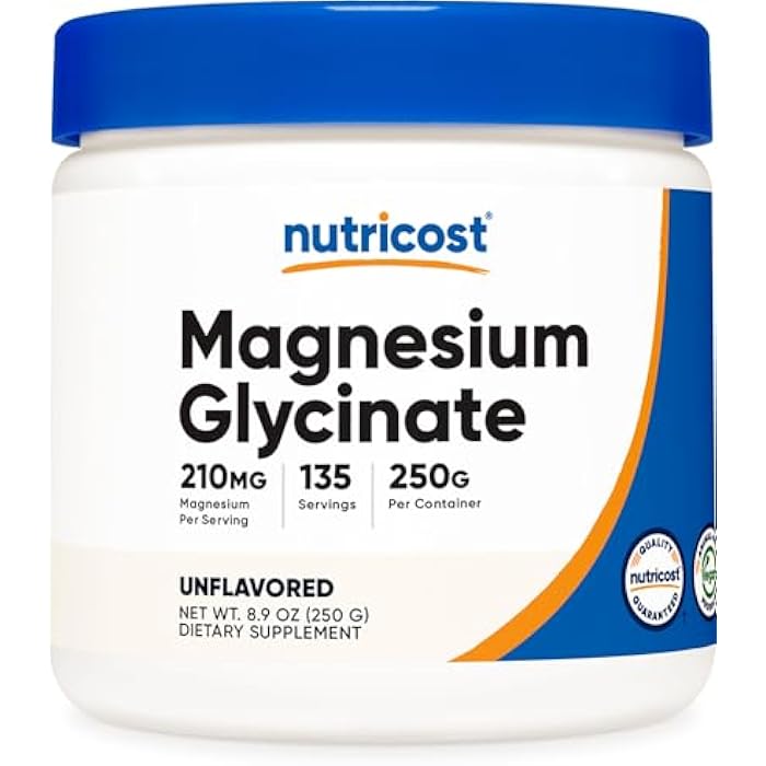 Nutricost Magnesium Glycinate Powder (250 Grams) (Unflavored) - Image 1