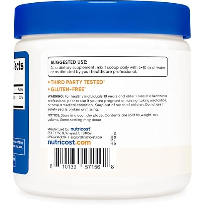 Nutricost Magnesium Glycinate Powder (250 Grams) (Unflavored) - Image 4