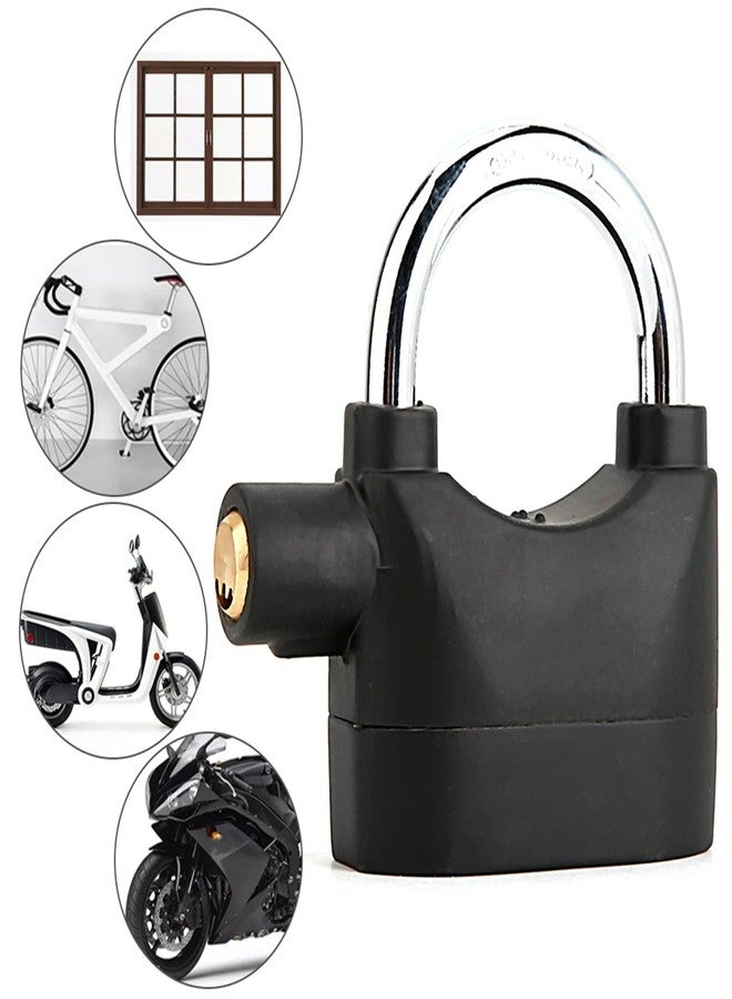 Estink Alarmed Anti Theft Padlock, Aluminum Alloy Anti Theft Security Padlock 110db Alarm Volume Siren Alarm Lock for Motorcycle Door Window, Black, with 2 Keys - Image 4