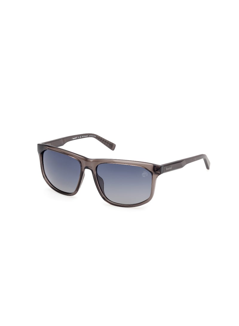 TIMBERLAND FULL RIM MALE RECTANGULAR GREY INJECTED SUNGLASSES - Image 1