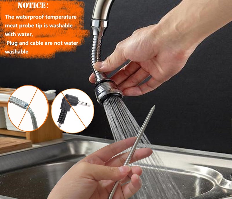 FCCUM Replacement Meat Probe for Pit Boss Pellet Grill, Compatible with Pit Boss Series Pellet Grill and Smoker, 3.5 mm Plug, 2 Waterproof Temperature Probes - Image 5